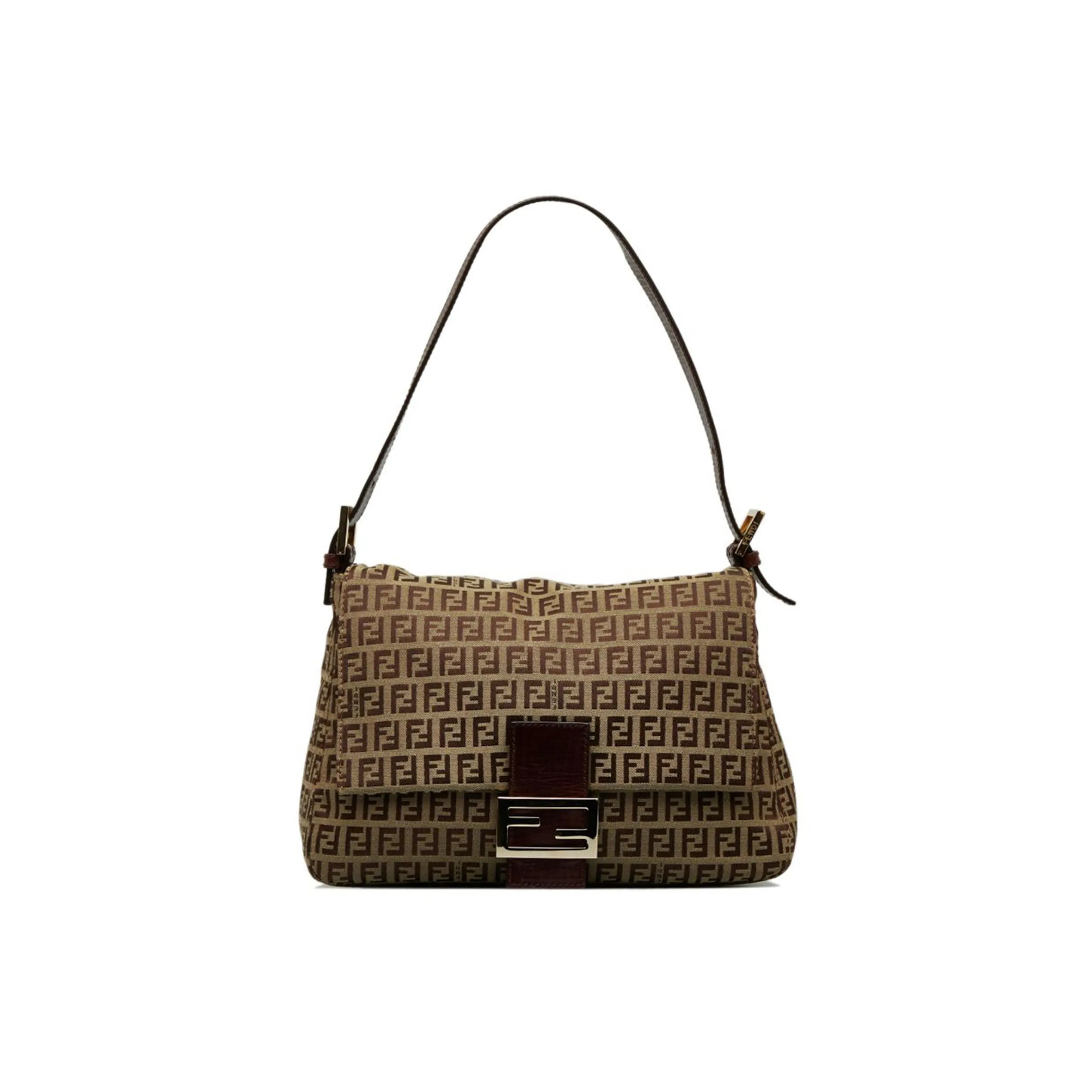 FENDI ZUCHINNO CANVAS AND LEATHER FF ZIP SHOULDER 890TYHTTNIOI66CE (33*19*8cm)